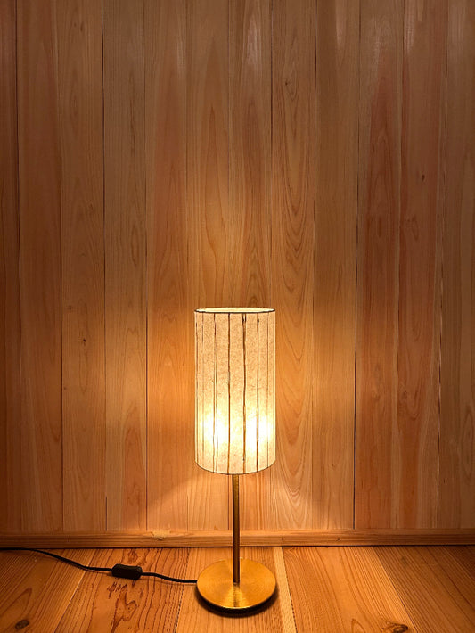 modern light fixture casting a warm glow
