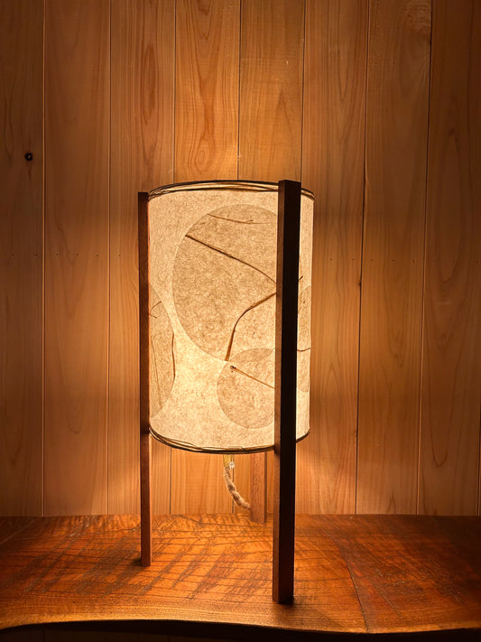 CIRCLES 19 | Table Lamp | Handmade Washi Lampshade with Mahogany Frame