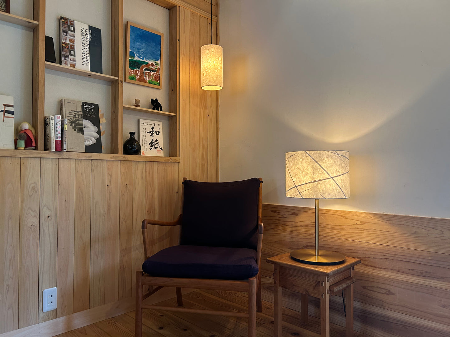 LIN - 32cm(12.5") Handcrafted Washi Lampshade - Handmade Japanese Lamp