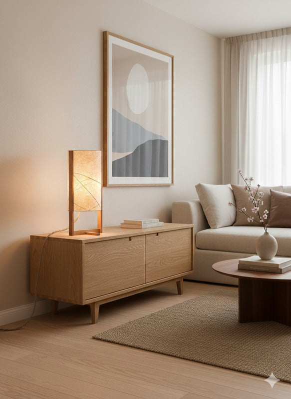 LIN 15 | Handmade Table Lamp | Mahogany Frame