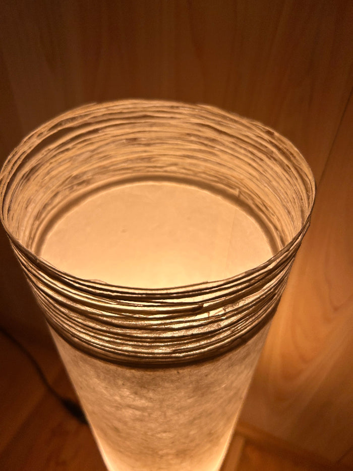 lamp on  wooden surface